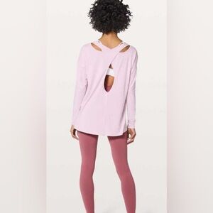 LULU LEMON Back Into It Long Sleeve Light Pink Top
